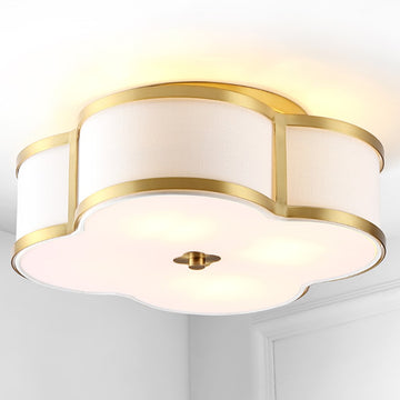Quatrefoil Scalloped Shade Metal Classic Glam LED Flush Mount - JONATHAN Y